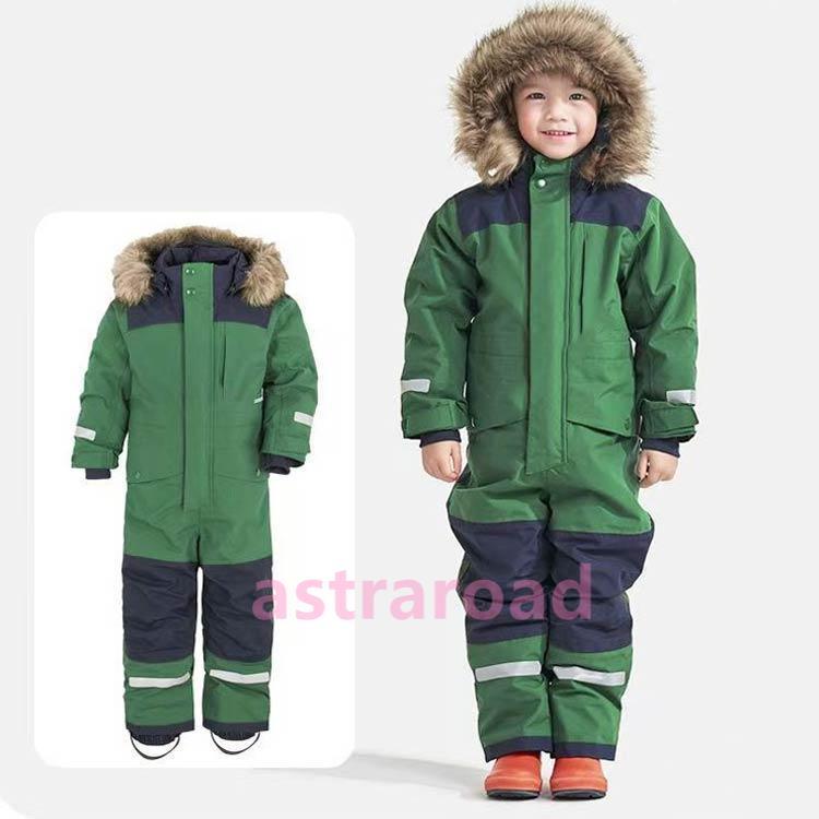 スノーウェア キッズ つなぎ ジャンプスーツ 雪遊び 撥水加工