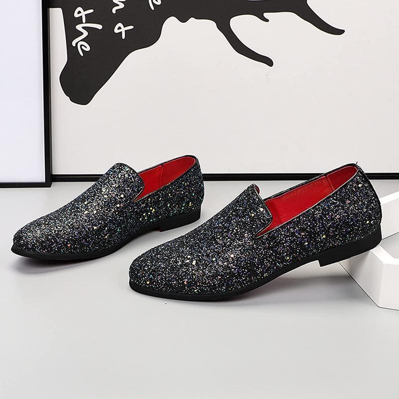ほぼ新品 メンズ キラキラローファー スリッポン 29cm 爆買 革靴 スリッポン オペラシューズ メンズ ローファー 美容師