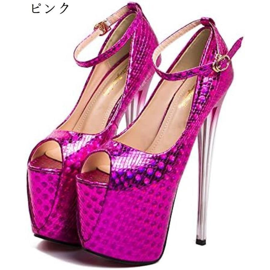 美脚 キラキラ キャバ サンダル 19cmスーパーハイヒール 厚底