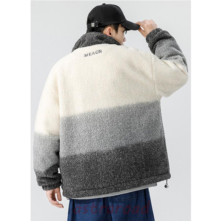 ボアカラーダッフルダウンジャケットアウター冬 ダウンジャケット メンズ 冬 アウター ボア カラー切替 フリース