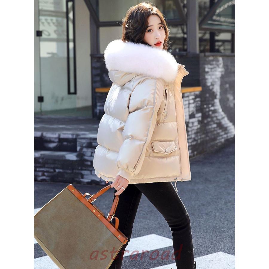 中綿ジャケット 中綿コート ショート丈コート 体型カバー フード付き