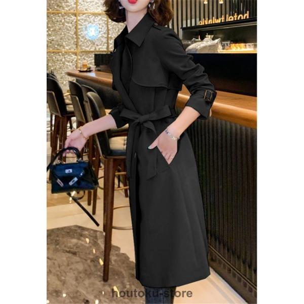 トレンチコート レディース ダブルボタンバーカー ロング丈ジャケット スプリングコート 春コート ライトアウター 秋服 韓国風30代 40代 50代 | ブランド登録なし | 04