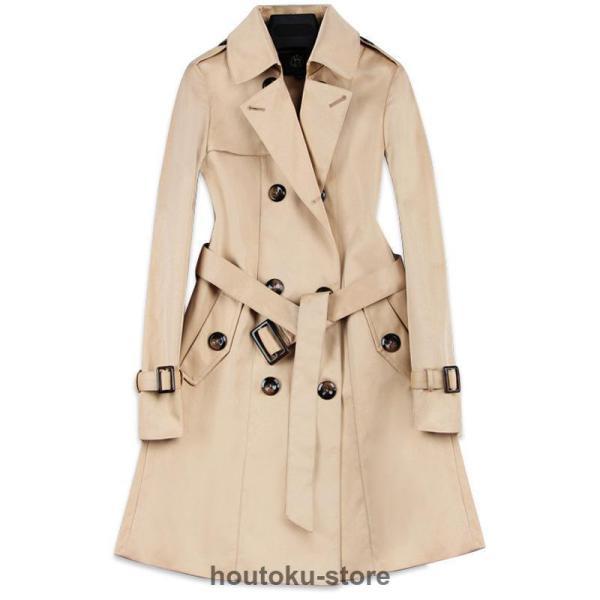 トレンチコート レディース ダブルボタンバーカー ロング丈ジャケット スプリングコート 春コート ライトアウター 秋服 韓国風30代 40代 50代 | ブランド登録なし | 20