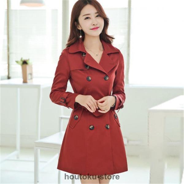 トレンチコート レディース ダブルボタンバーカー ロング丈ジャケット スプリングコート 春コート ライトアウター 秋服 韓国風30代 40代 50代 | ブランド登録なし | 03
