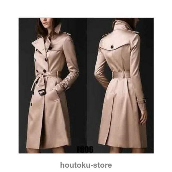 トレンチコート レディース ダブルボタンバーカー ロング丈ジャケット スプリングコート 春コート ライトアウター 秋服 韓国風30代 40代 50代 | ブランド登録なし | 03