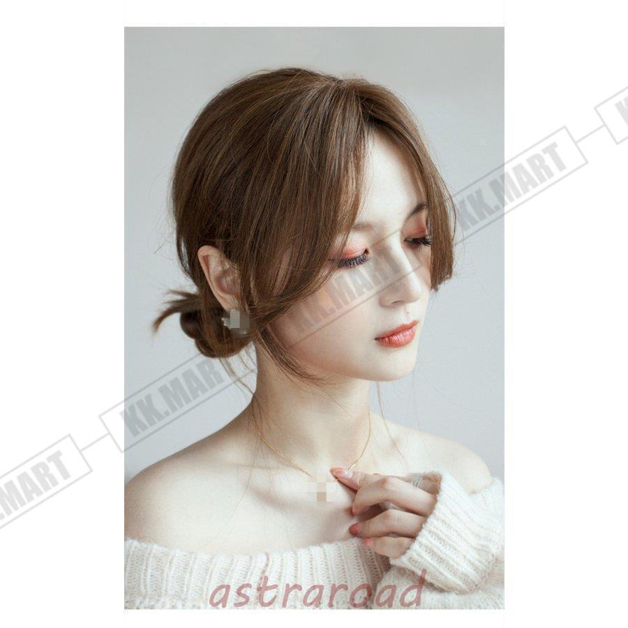 3color 3D構造部分ウィッグ ヘアピース 女性 人毛100% ウイッグ かつら
