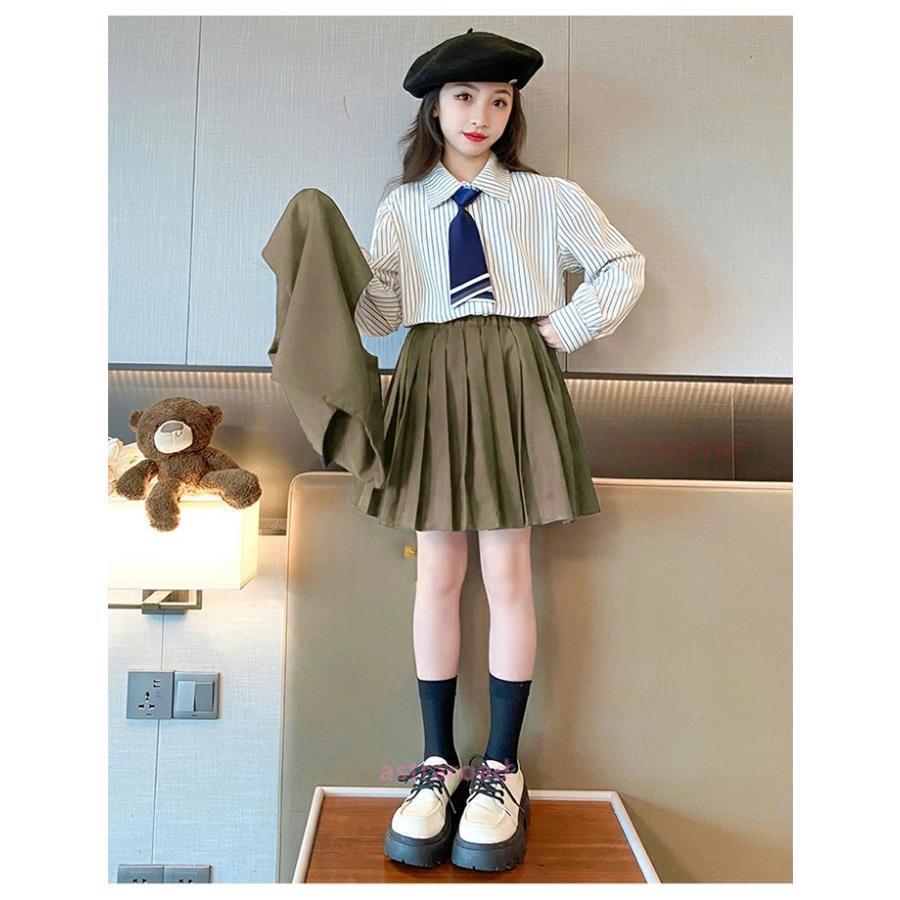 入学式 スーツ 卒業式 キッズ 4点セット JK制服 ベスト ネクタイ