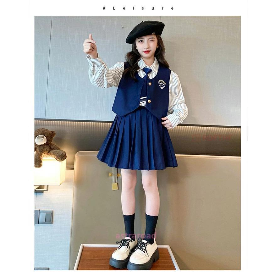 爆買 入学式 スーツ 卒業式 キッズ 4点セット JK制服 ベスト ネクタイ
