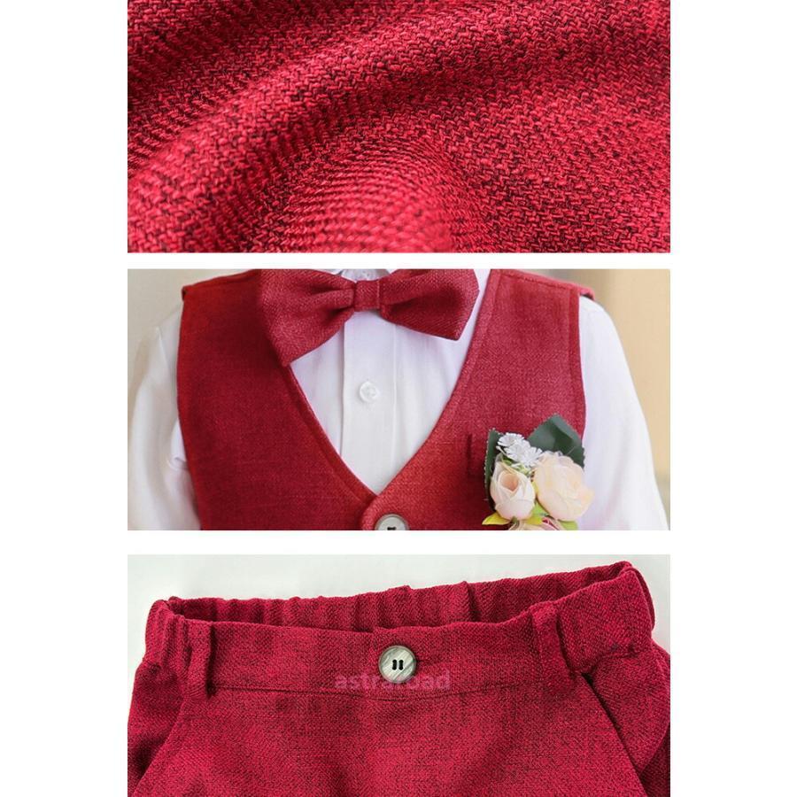男の子 子供 スーツ 5点セット ベスト シャツ ズボン ネクタイ 80~120cm キッズ フォーマル セットアップ ベビー 子供服 小学生 卒園式 入学式 卒業式 結婚式の画像