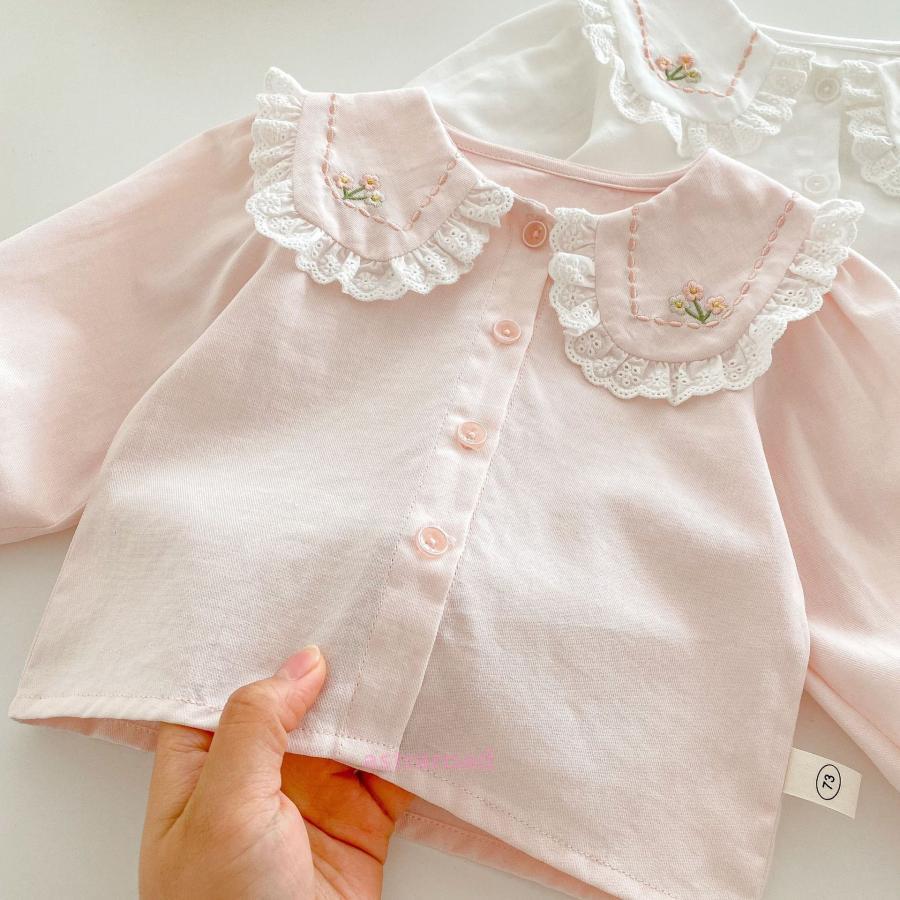 キッズブラウス 女の子 綿 100% 長袖 白シャツ フォーマル レースフリル 入園式・卒園式・入学式 発表会 結婚式 通学・通園 普段着にも 春夏秋冬兼用 |  | 11