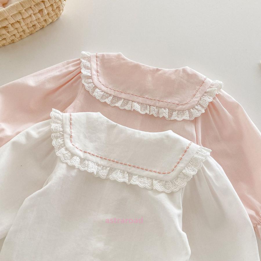 キッズブラウス 女の子 綿 100% 長袖 白シャツ フォーマル レースフリル 入園式・卒園式・入学式 発表会 結婚式 通学・通園 普段着にも 春夏秋冬兼用 |  | 04