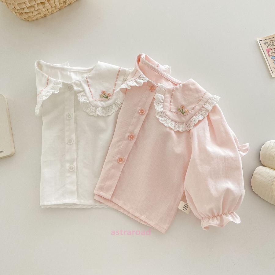 キッズブラウス 女の子 綿 100% 長袖 白シャツ フォーマル レースフリル 入園式・卒園式・入学式 発表会 結婚式 通学・通園 普段着にも 春夏秋冬兼用 |  | 05