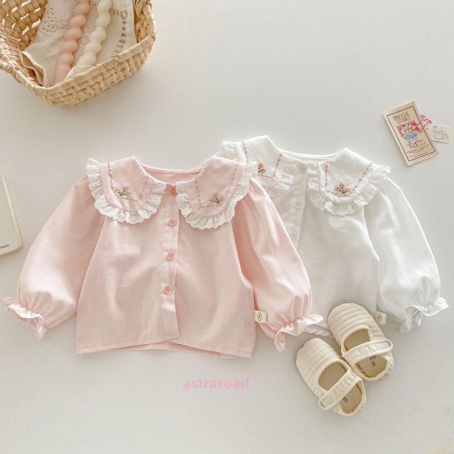 キッズブラウス 女の子 綿 100% 長袖 白シャツ フォーマル レースフリル 入園式・卒園式・入学式 発表会 結婚式 通学・通園 普段着にも 春夏秋冬兼用 |  | 06