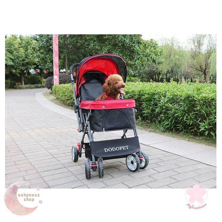 ペットカート ペットバギー DODOPET 切り替え ハンドル 多頭飼い 大型犬 中型犬 小型犬 犬 荷物入れ バスケット キャノビー付き 4輪 折り 