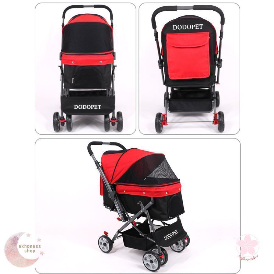 ペットカート ペットバギー DODOPET 切り替え ハンドル 多頭飼い 大型犬 中型犬 小型犬 犬 荷物入れ バスケット キャノビー付き 4輪 折り 