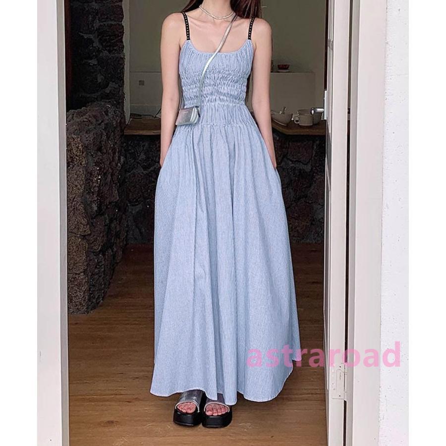 me&me coutureアイボリー ストライプ柄 キャミワンピース ストライプ柄キャミワンピース 大人可愛い : アストラロード