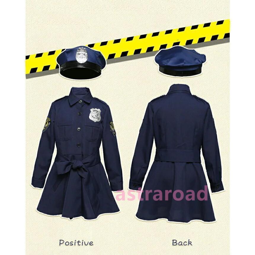 キッズ 衣装 子供 警察 コスプレ ポリス 制服 コスチューム ネイビー