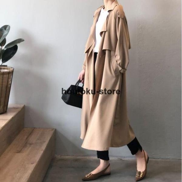 トレンチコート レディース ロング 春 秋 通勤 カジュアル コート スプリングコート 春コート ロングコート 春 秋 アウター ロング丈  大きいサイズ 上着 コート | ブランド登録なし | 04