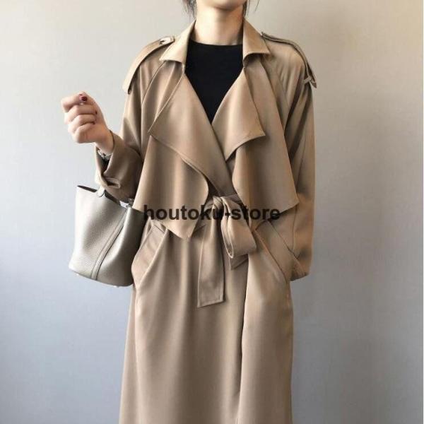 トレンチコート レディース ロング 春 秋 通勤 カジュアル コート スプリングコート 春コート ロングコート 春 秋 アウター ロング丈  大きいサイズ 上着 コート | ブランド登録なし | 05