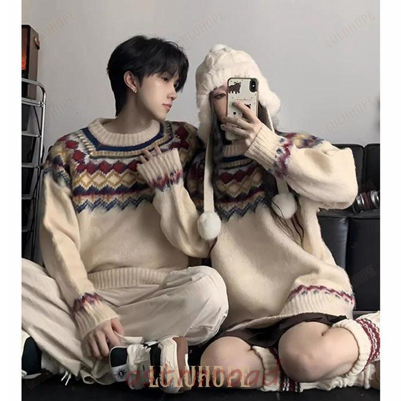 セーター ペアルック メンズ レディース ニット ベージュ 秋 カップル