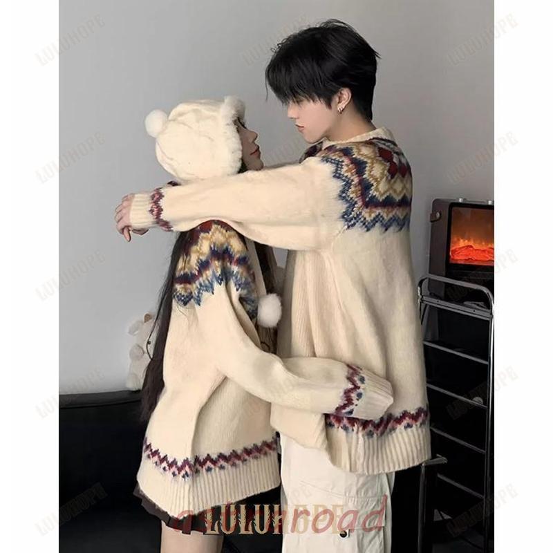 セーター ペアルック メンズ レディース ニット ベージュ 秋 カップル