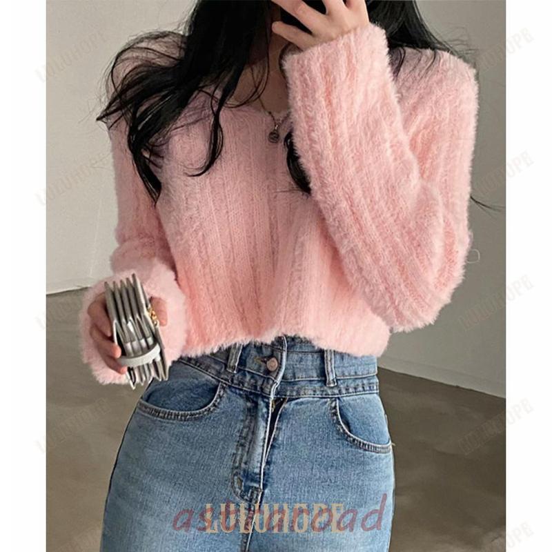 ニットトップス ショート丈ニット 韓国 冬 : maoyi-2821-298 