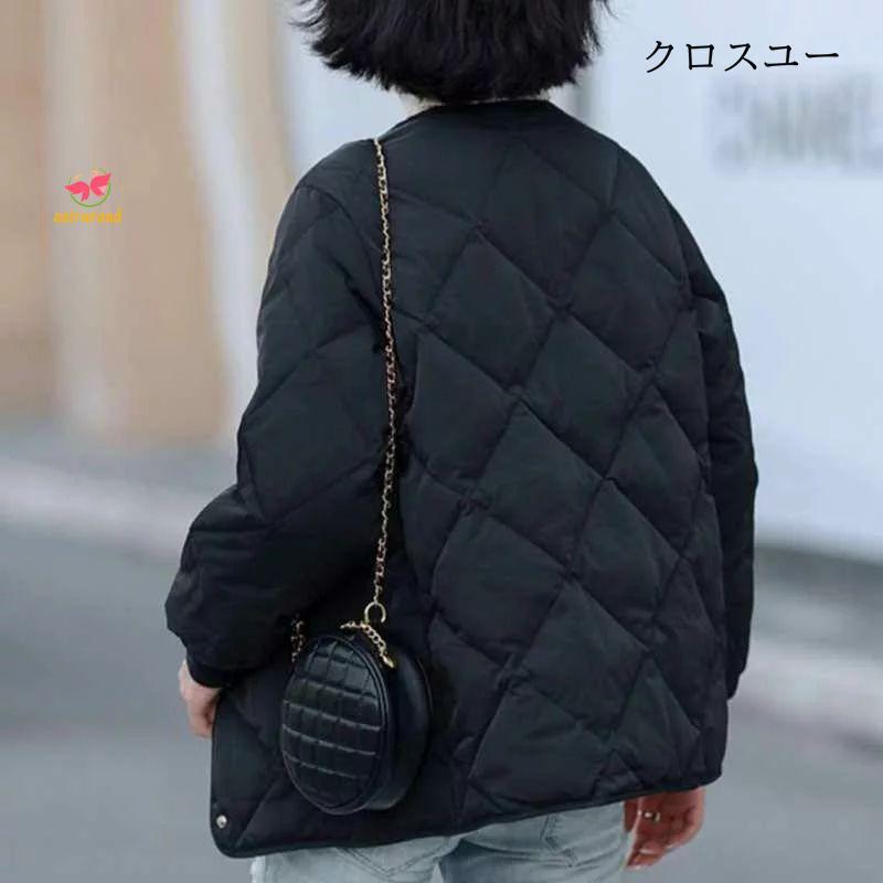 キルティングジャケット レディース キルティングコート ショート丈 中綿コート グルーネック コート 中綿コート 中綿ジャケット 秋冬 キルティング ショートコート 無地 軽量 ジャケット 防寒 大きいサイズ ゆったり カーディガン アウター 秋冬 n1 コート 中綿 レディース 中綿コート ジャケット キルティング 秋 中綿