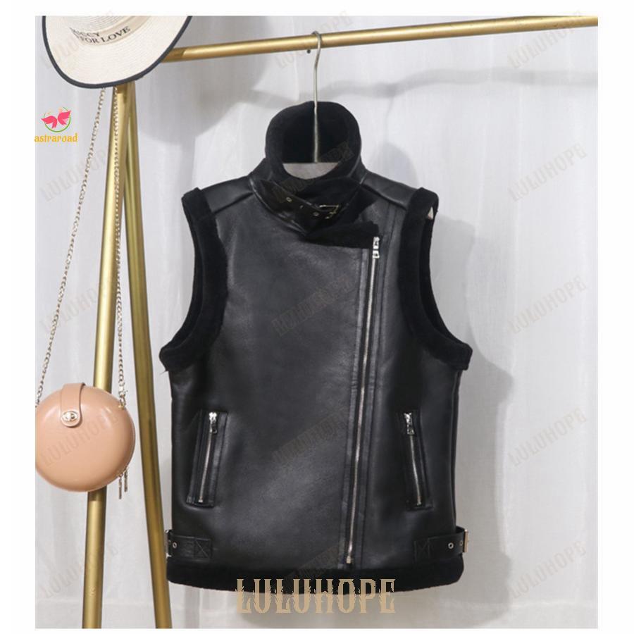 ムートンコート レディース ボアベスト ライダース ジャケット