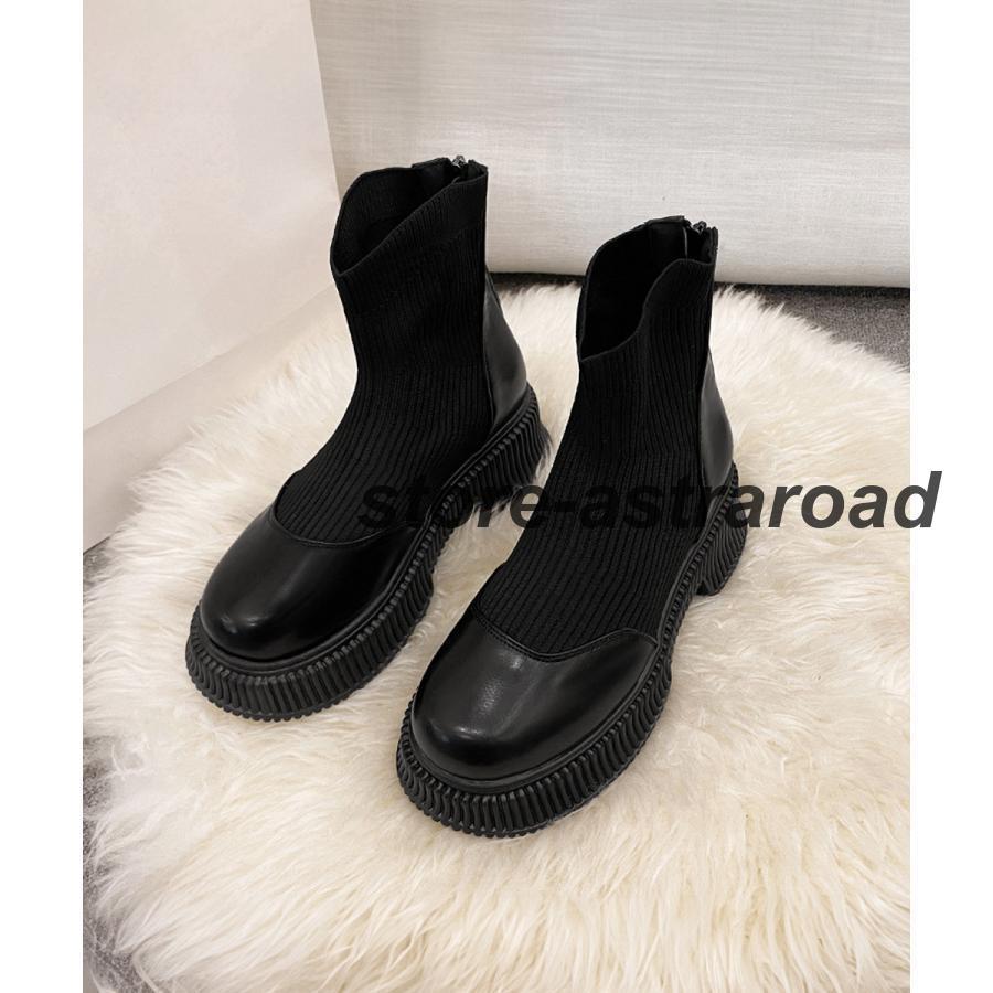ソックスブーツ レディース 厚底 黒 | ブランド登録なし | 01