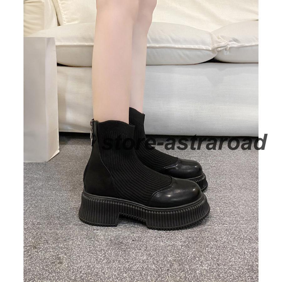 ソックスブーツ レディース 厚底 黒 | ブランド登録なし | 04