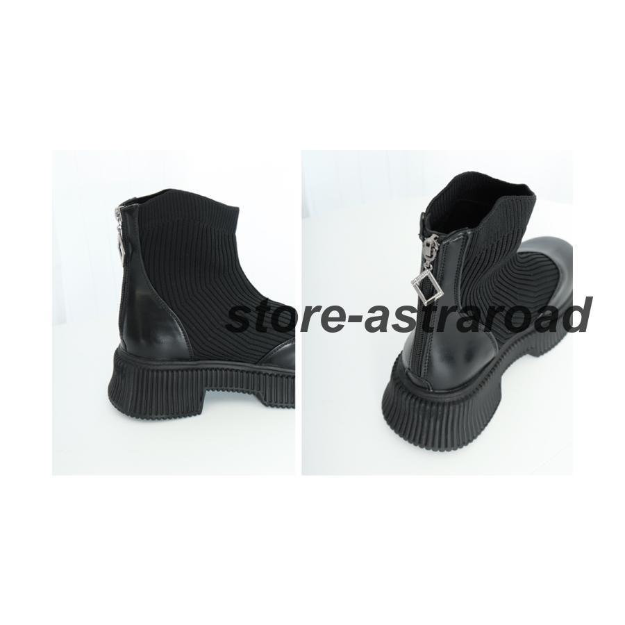 ソックスブーツ レディース 厚底 黒 | ブランド登録なし | 08