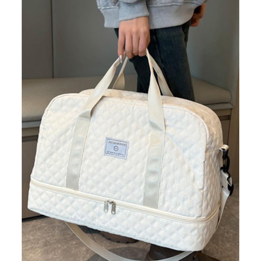 AMAIL キルティングボストンバッグ アイボリー　旅行用 AMAIL（アマイル）の「Quilting boston bag（ボストンバッグ）」 - WEAR