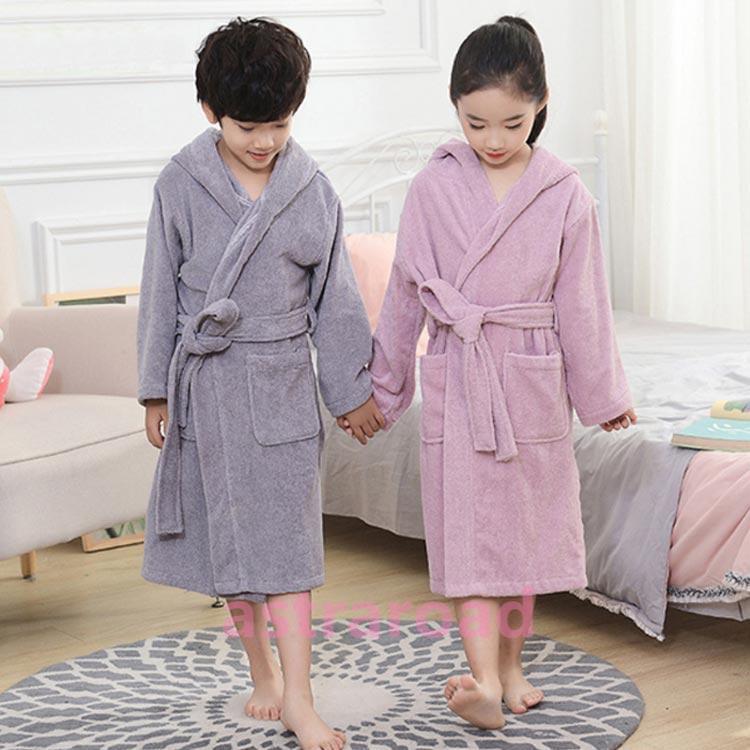 バスローブ 男の子 女の子 綿 コットン バスタオル 厚手 タオル地 長袖 ロング丈 キッズ用 子供用 バスローブ お風呂上り ルームウェア フード付 |  | 01