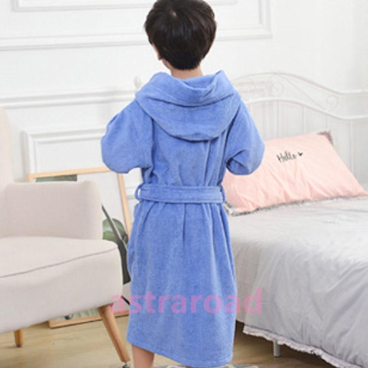 バスローブ 男の子 女の子 綿 コットン バスタオル 厚手 タオル地 長袖 ロング丈 キッズ用 子供用 バスローブ お風呂上り ルームウェア フード付 |  | 03