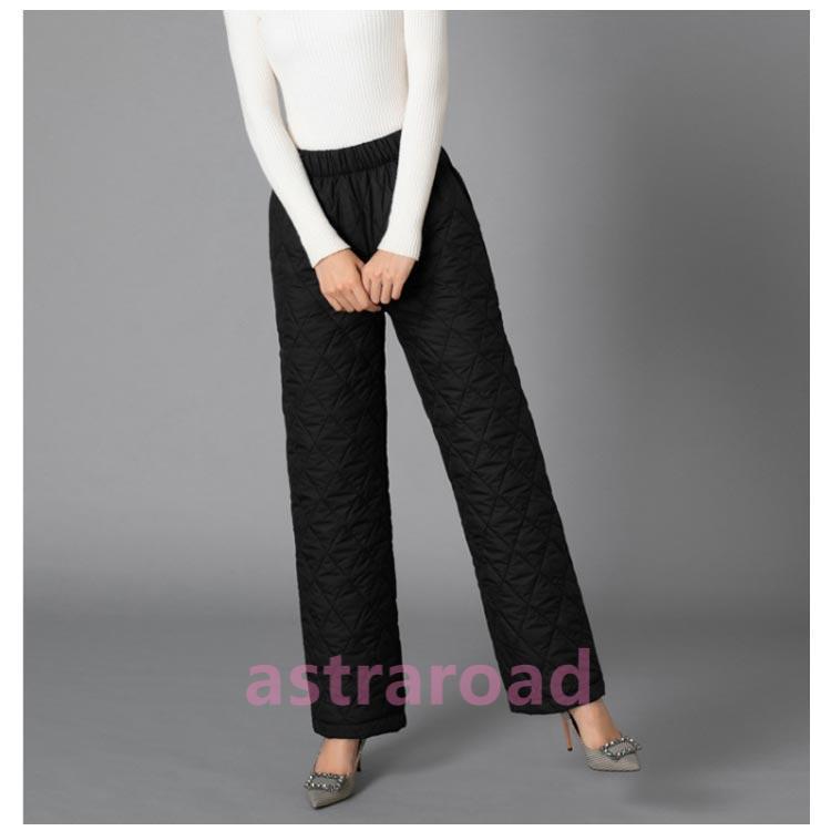 ワイドパンツ 中綿 キルティングパンツ レディース ダウンパンツ