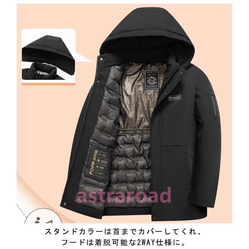 中綿ジャケット ブラック L｜フード着脱可｜冬用アウター 爆買 中綿コート メンズ 中綿ジャケット ロングコート ブルゾン ボア