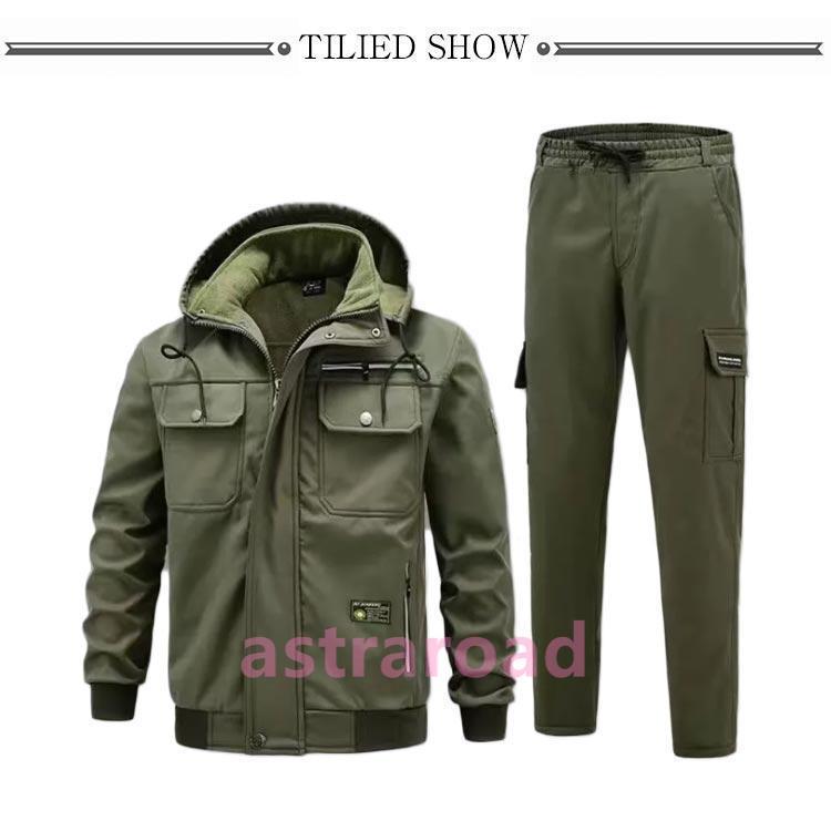 マウンテンジャケット 上下 メンズ 裏起毛 防寒 ウインドブレーカー