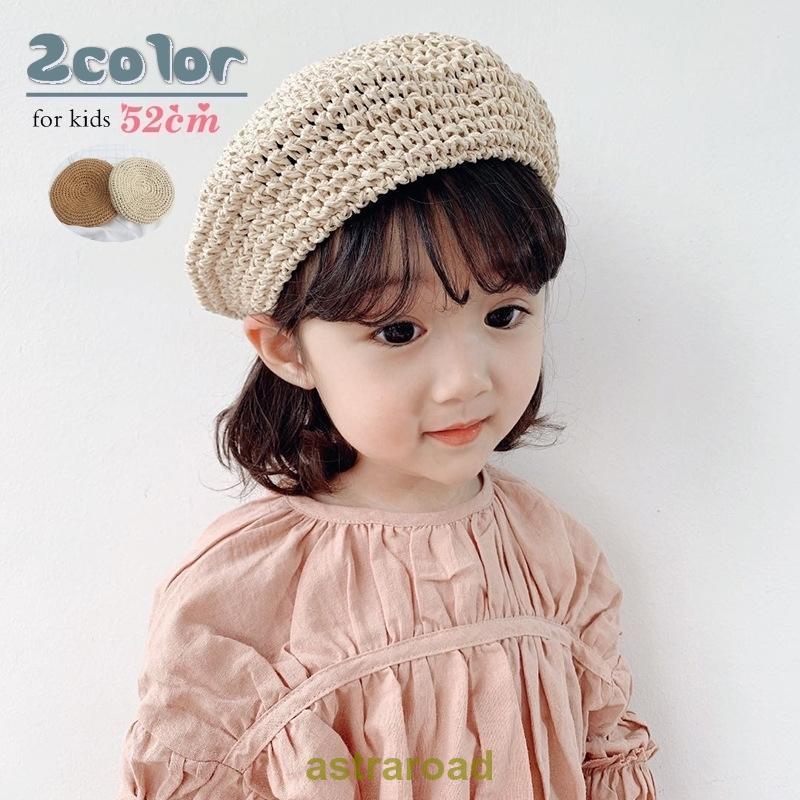 CA4LA ベレー帽　ネイビー ストローベレー帽 リボン付き VINTAGE PAINTED BERET(ONESIZE BLACK): ベレー｜帽子通販