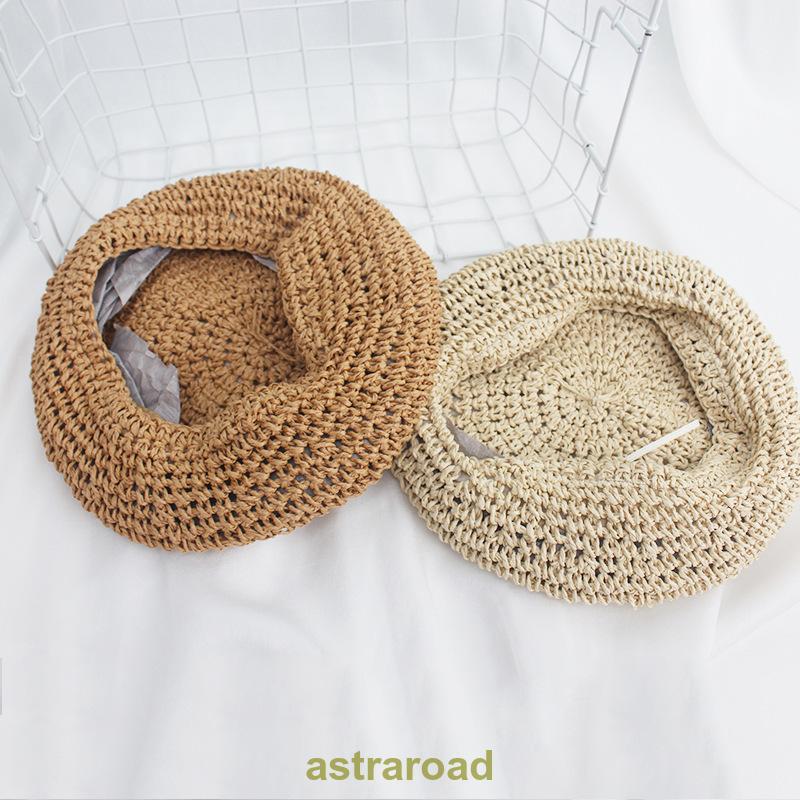 ベレー帽 帽子 キッズ 子供用 麦わら ストローハット シンプル