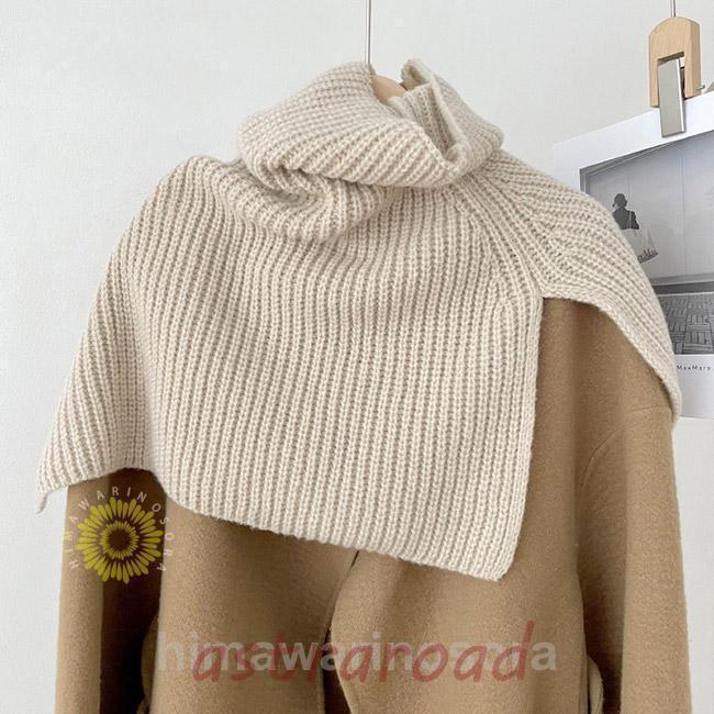 ネックスヌード ニット マフラー ネックウォーマー ポンチョ 大判