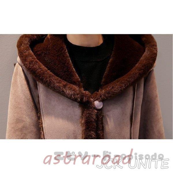 コート レディース ムートンコート 超ロング フード付き 裏ボア