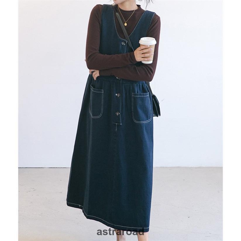 デニムワンピース レディース 春 夏 40代 ノースリープ タンク