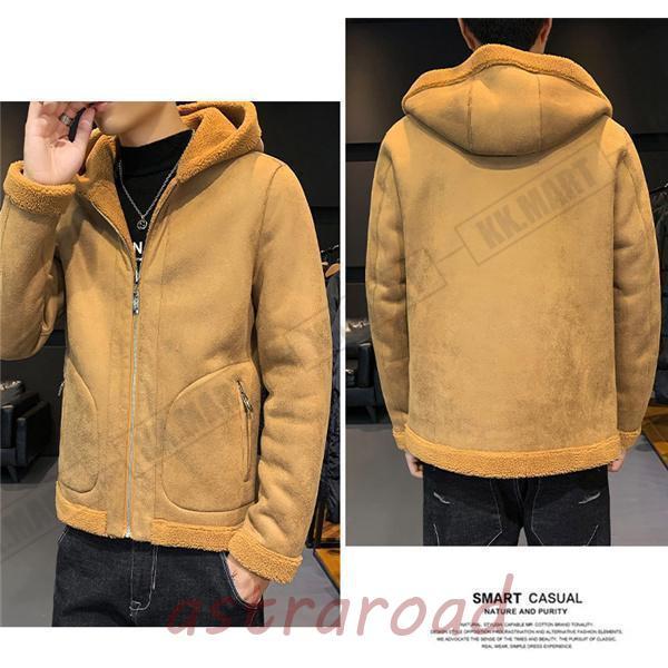 ムートンコート ボアジャケット メンズ フェイクムートン ファーコート