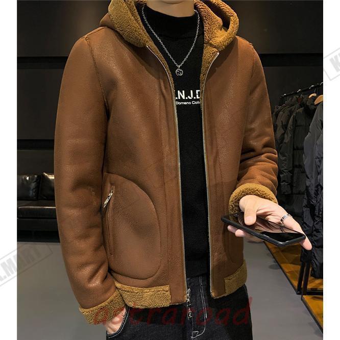 ムートンコート ボアジャケット メンズ フェイクムートン ファーコート