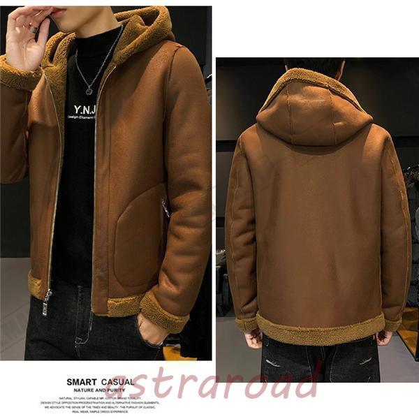 ムートンコート ボアジャケット メンズ フェイクムートン ファーコート