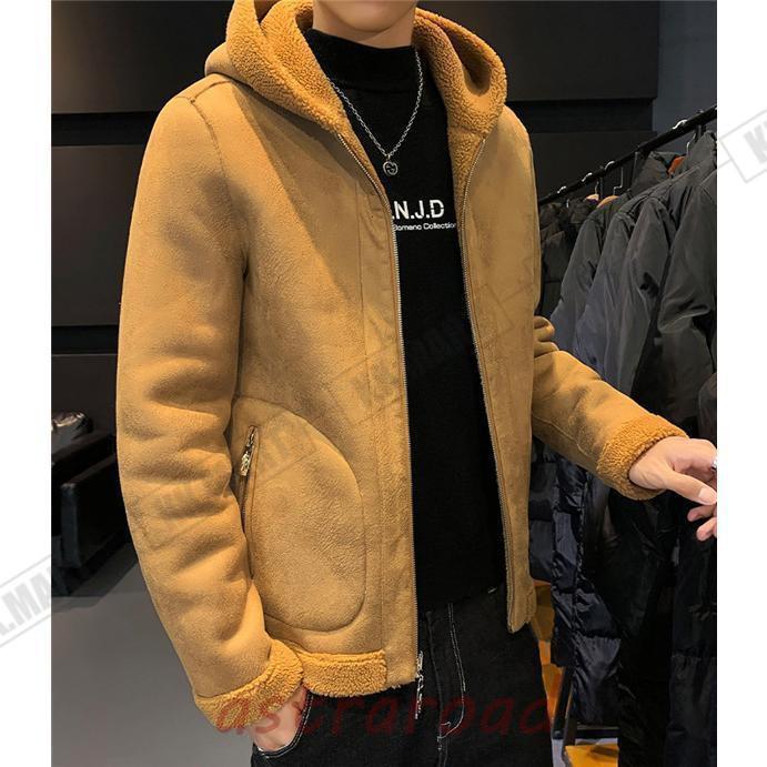 ムートンコート ボアジャケット メンズ フェイクムートン ファーコート