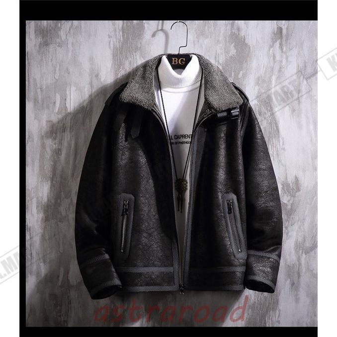 ムートンコート ボアジャケット メンズ ジャケット スエード 裏起毛