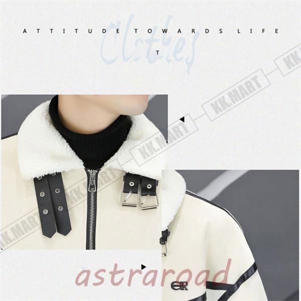 ムートンジャケット メンズ レザージャケット 裏起毛 厚手 ライダース