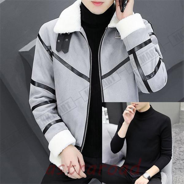 ムートンジャケット メンズ レザージャケット 裏起毛 厚手 ライダース