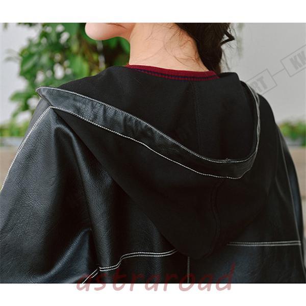 ライダース アウター レディース PUジャケット 裏ボア 革ジャン